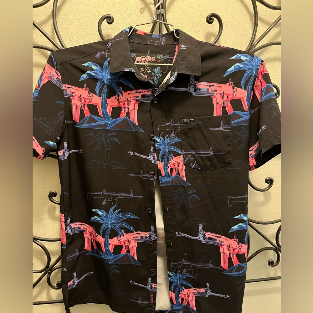 Button Down Retro Rifle Shirt